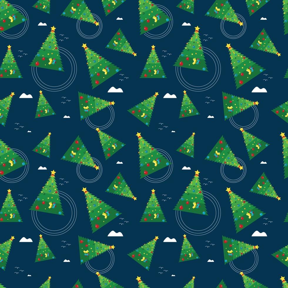 Christmas Trees Pattern Vector Illustration