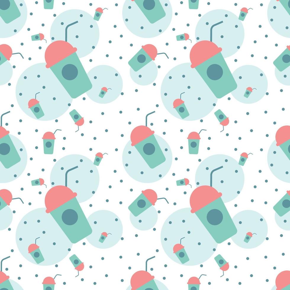 Fresh Milkshake Seamless Drink Pattern Vector