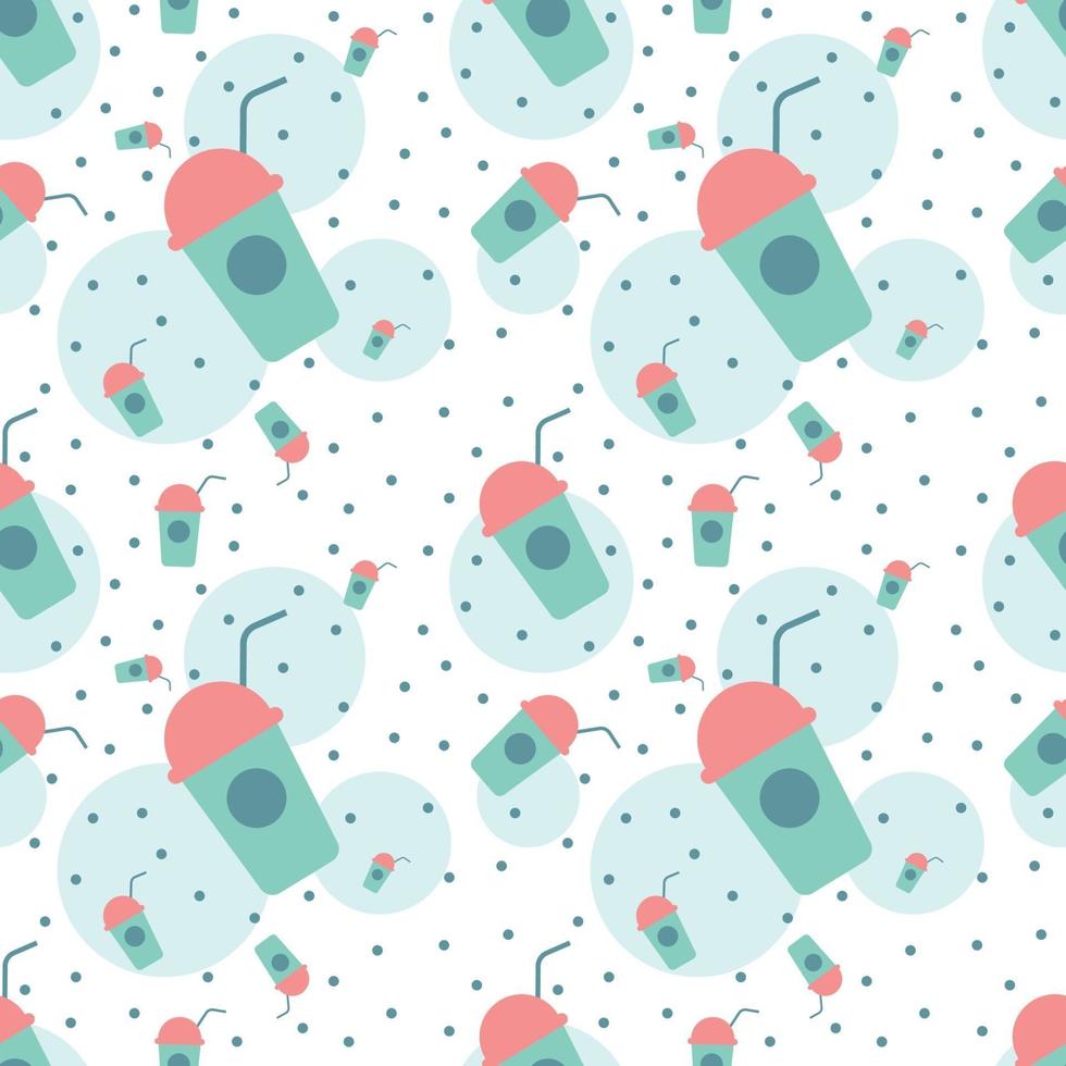 Fresh Milkshake Seamless Drink Pattern Vector