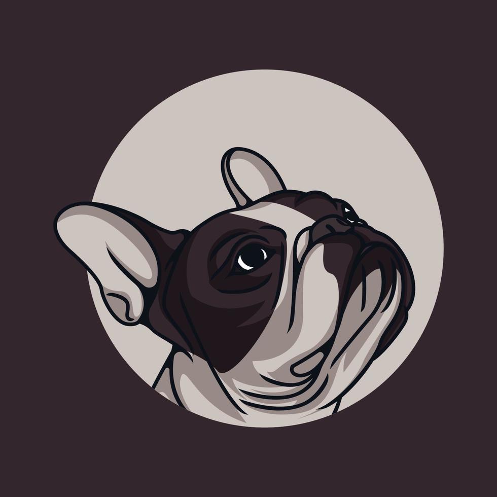 Ilustración de vector de perro pit bull triste sobre fondo aislado