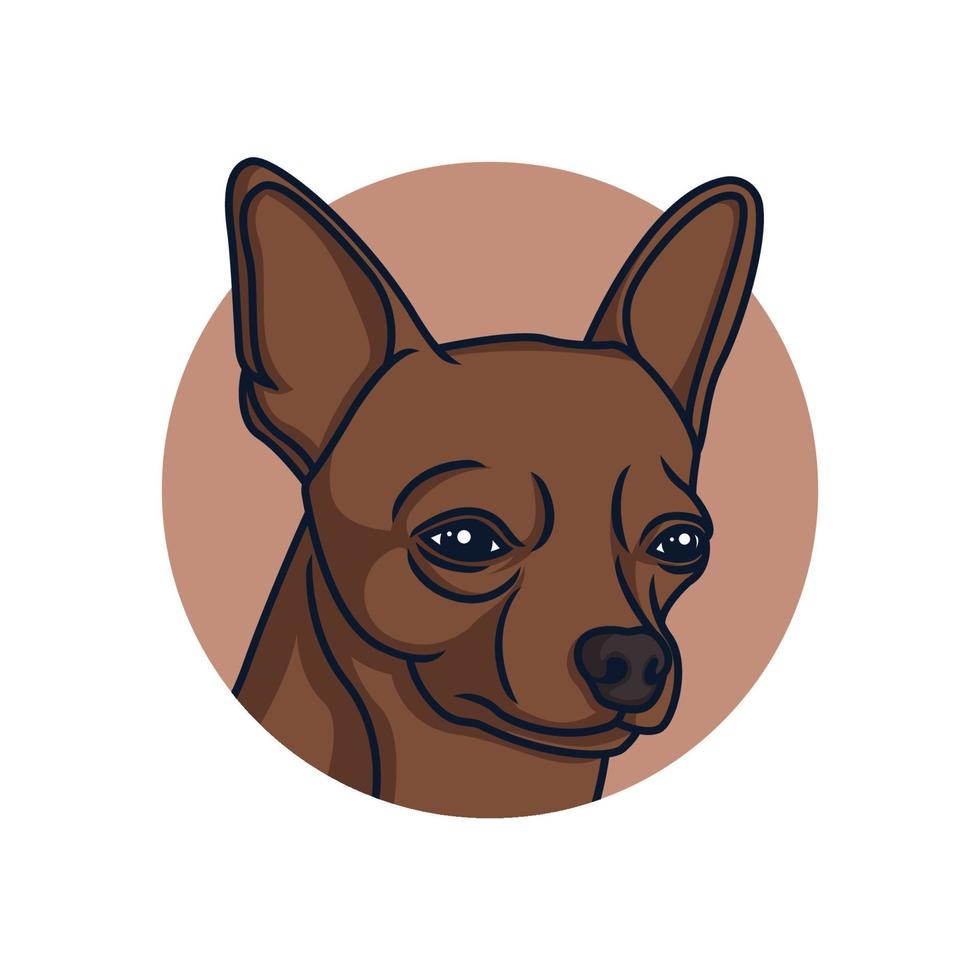 Ilustración de vector lindo chihuahua sobre fondo aislado