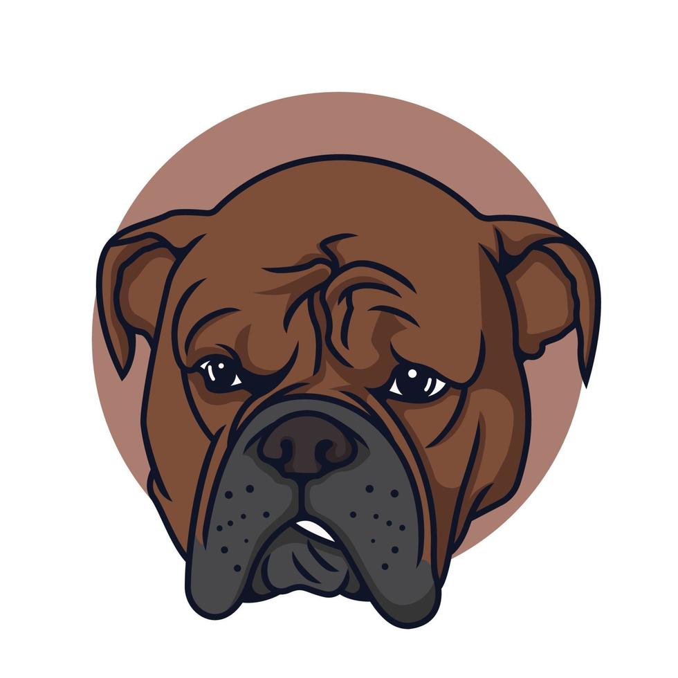 pit bull decepcionado ilustración vectorial sobre fondo aislado vector