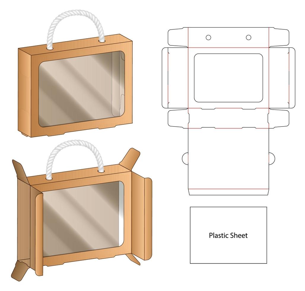 Box packaging die cut template design. 3d mock-up vector