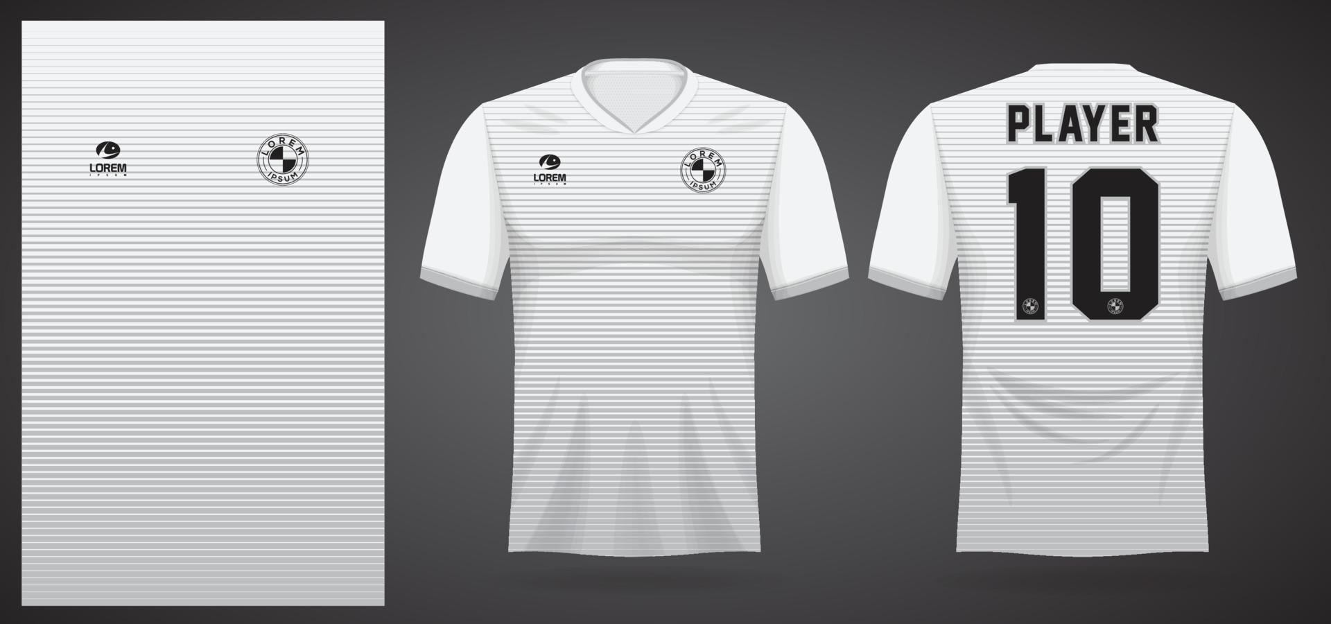 Plantilla de camiseta deportiva blanca para uniformes de equipo y diseño de camiseta de fútbol. vector