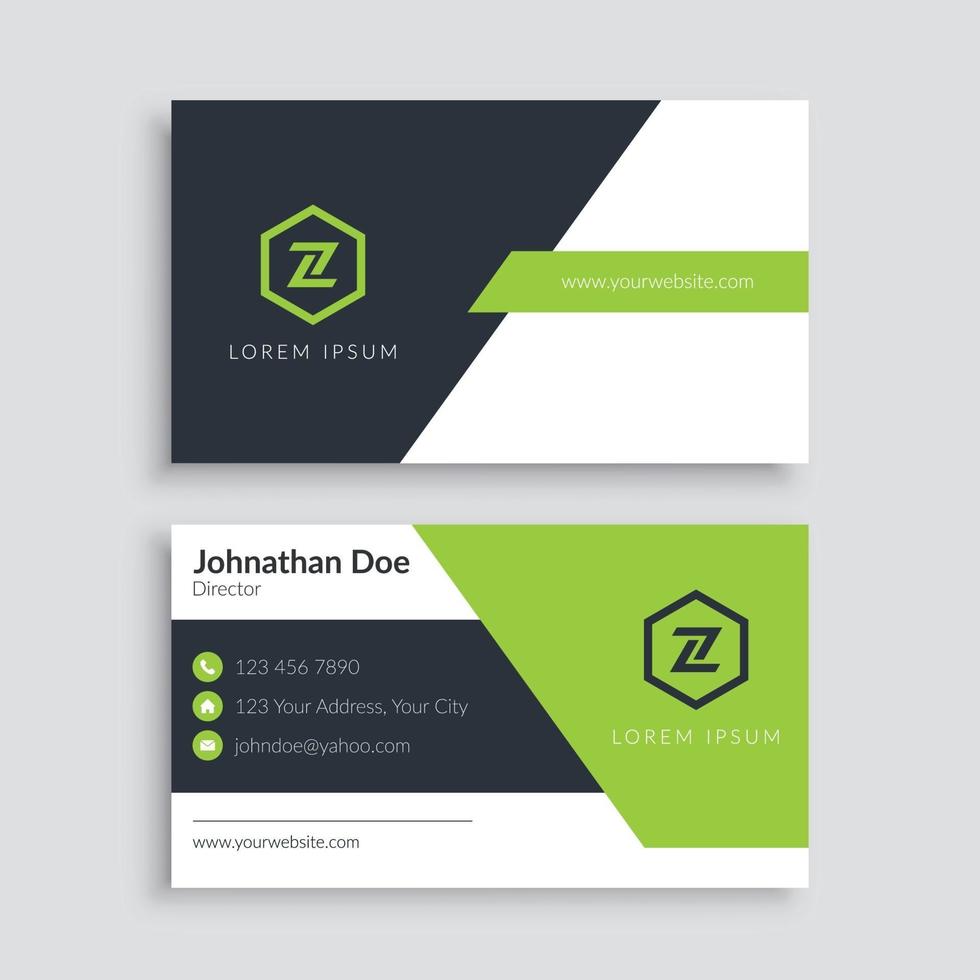 Modern Clean Green Business Card Template vector