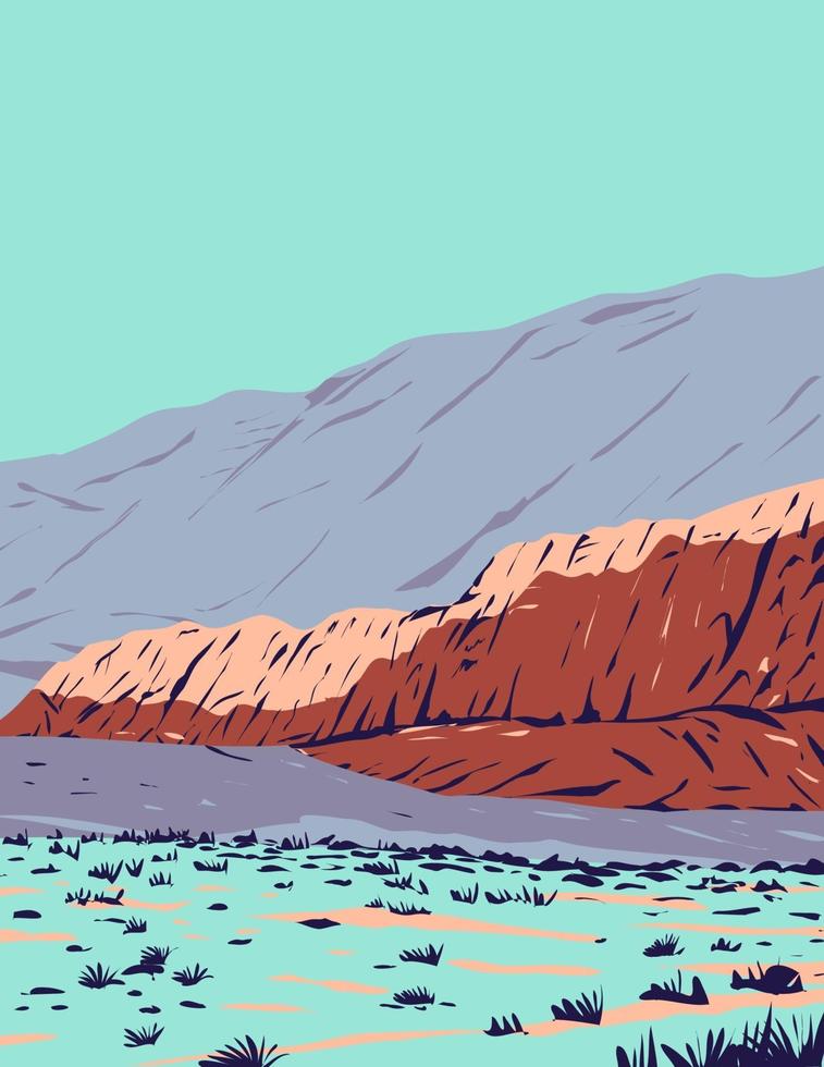 Red Rock Canyon in Red Rock Canyon National Conservation Area Located in Clark County Nevada WPA Poster Art vector