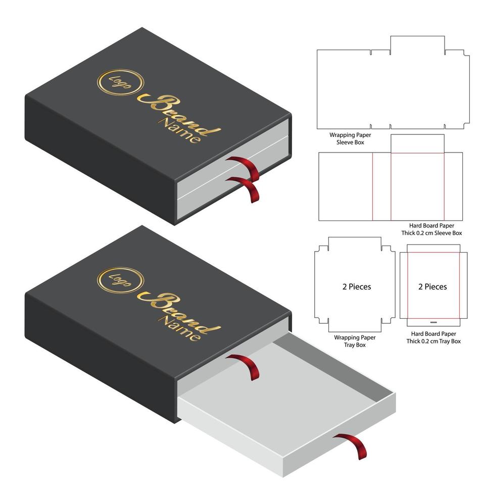 Box packaging die cut template design. 3d mock-up vector