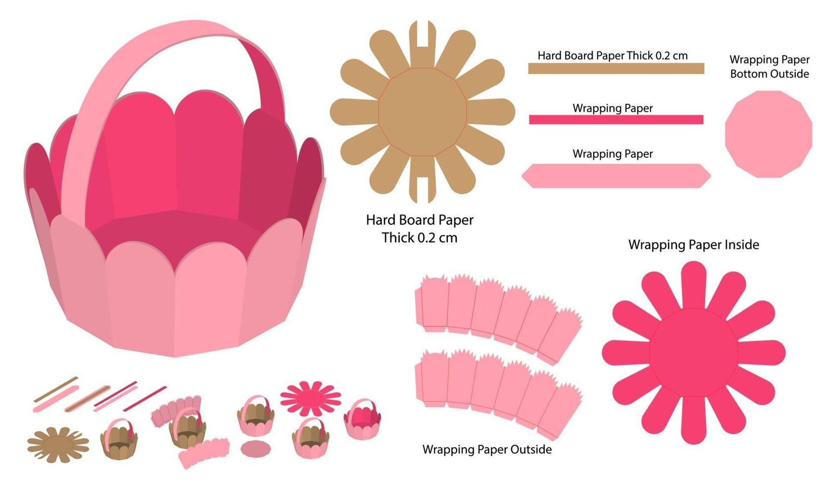 Box packaging die cut template design. 3d mock-up vector