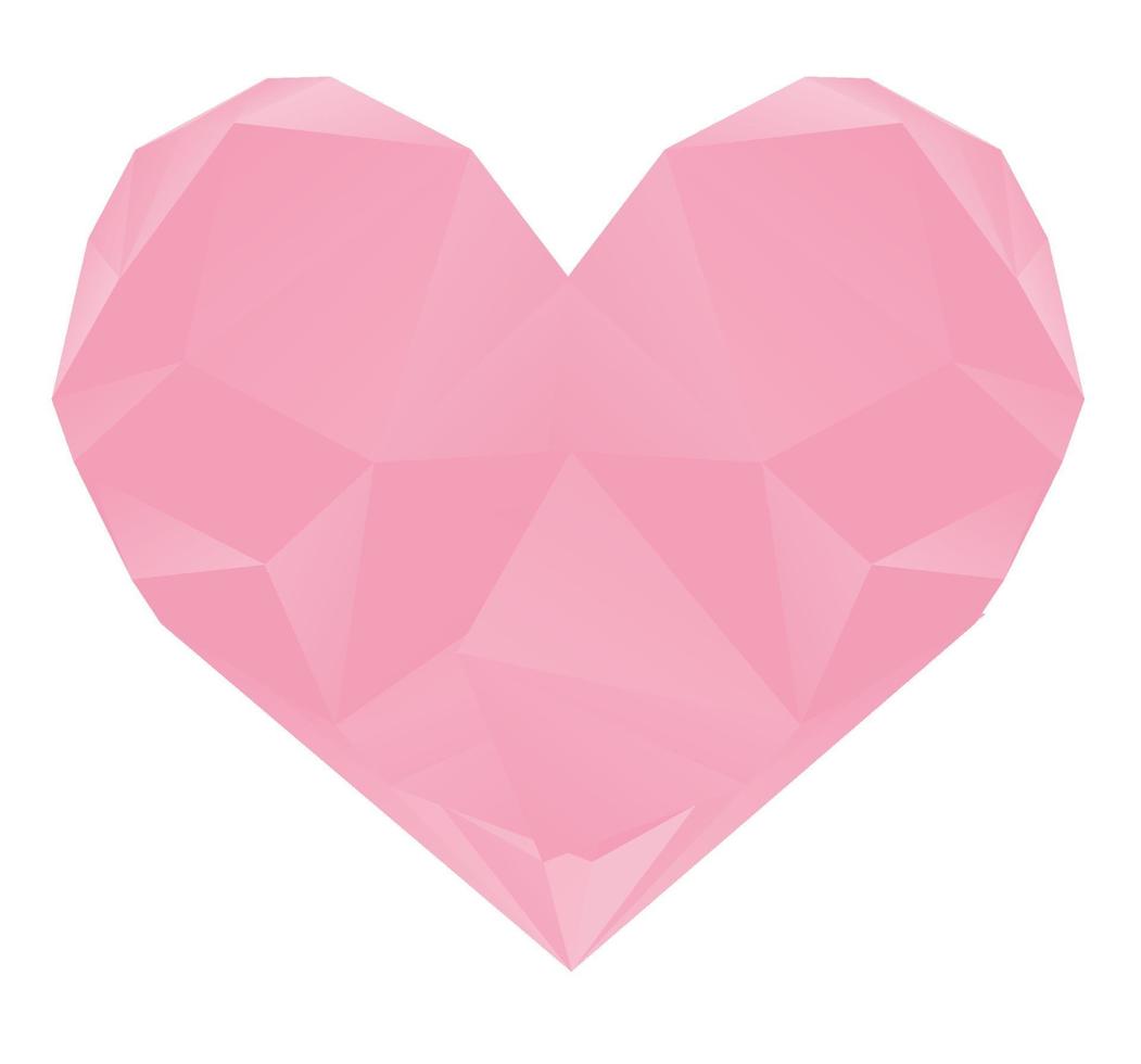 polígono corazón rosa vector