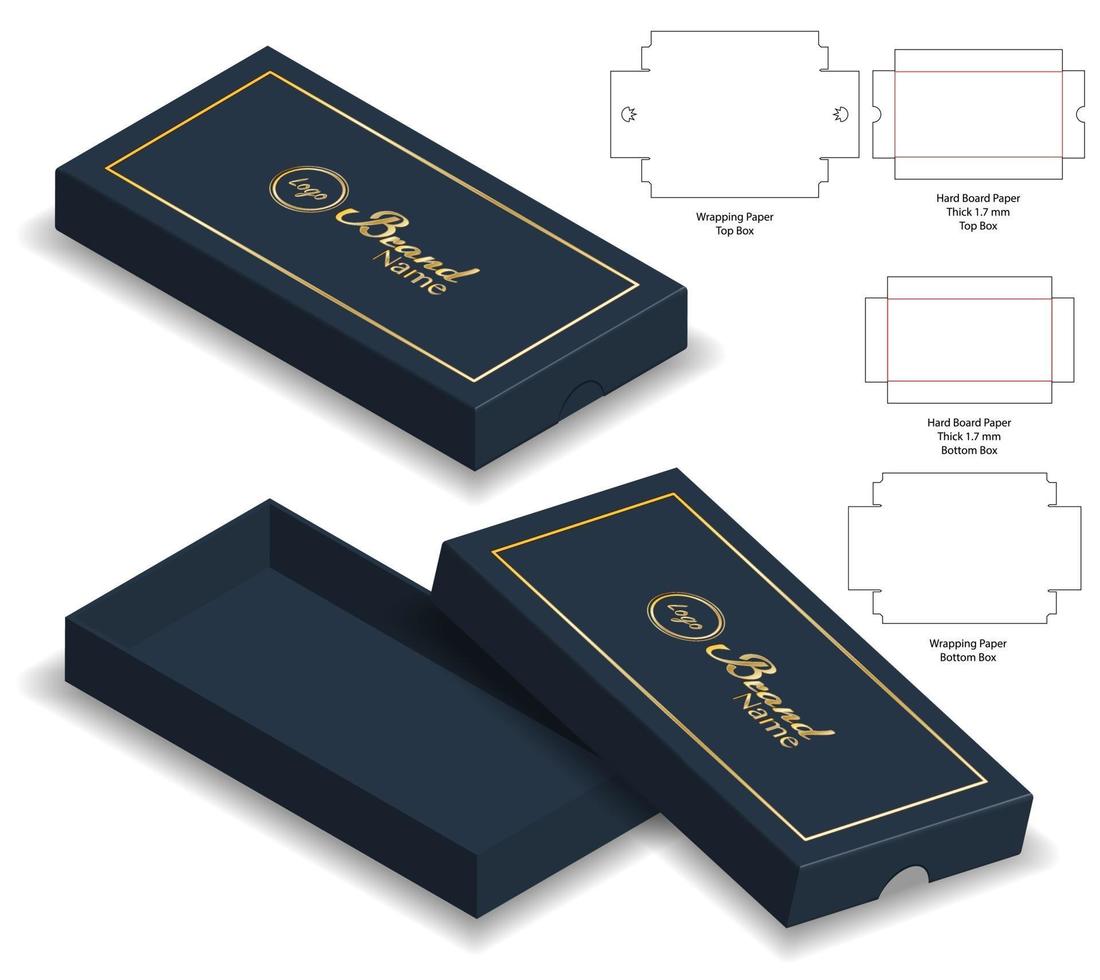 Box packaging die cut template design. 3d mock-up vector