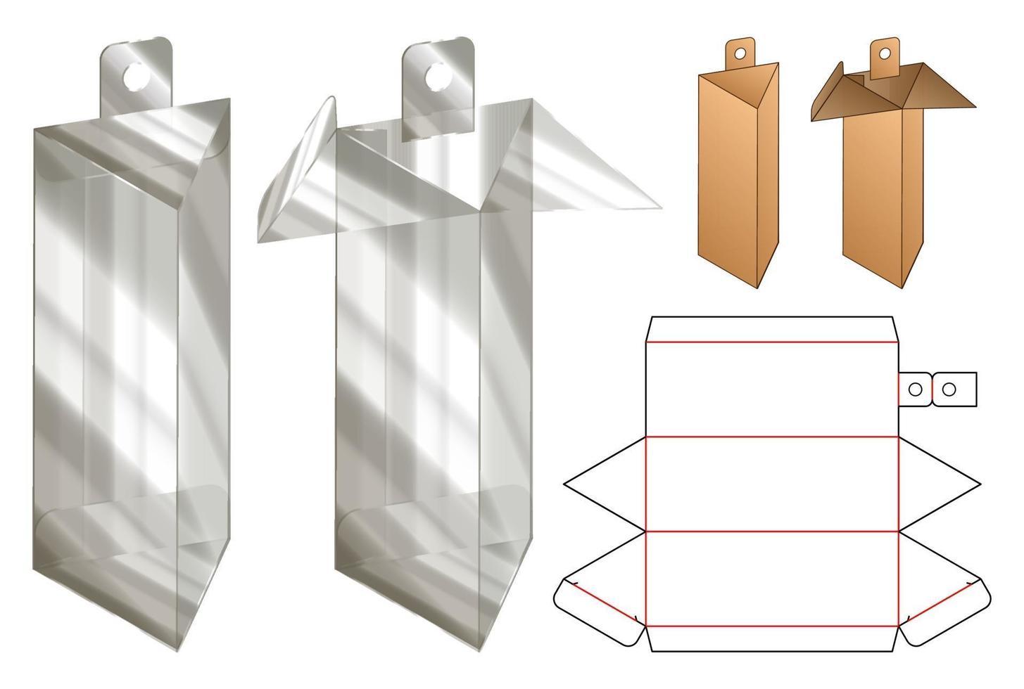 Box packaging die cut template design. 3d mock-up vector