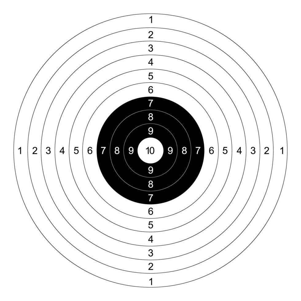 vector de objetivos de papel de tiro de pistola con fondo blanco