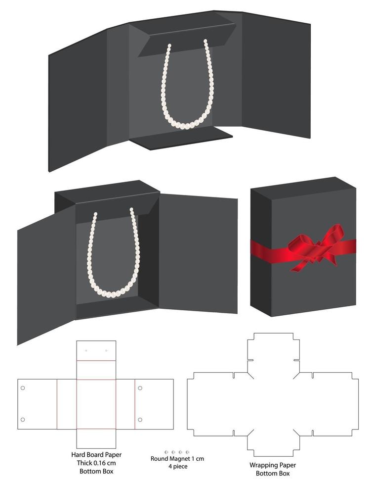 Box packaging die cut template design. 3d mock-up vector