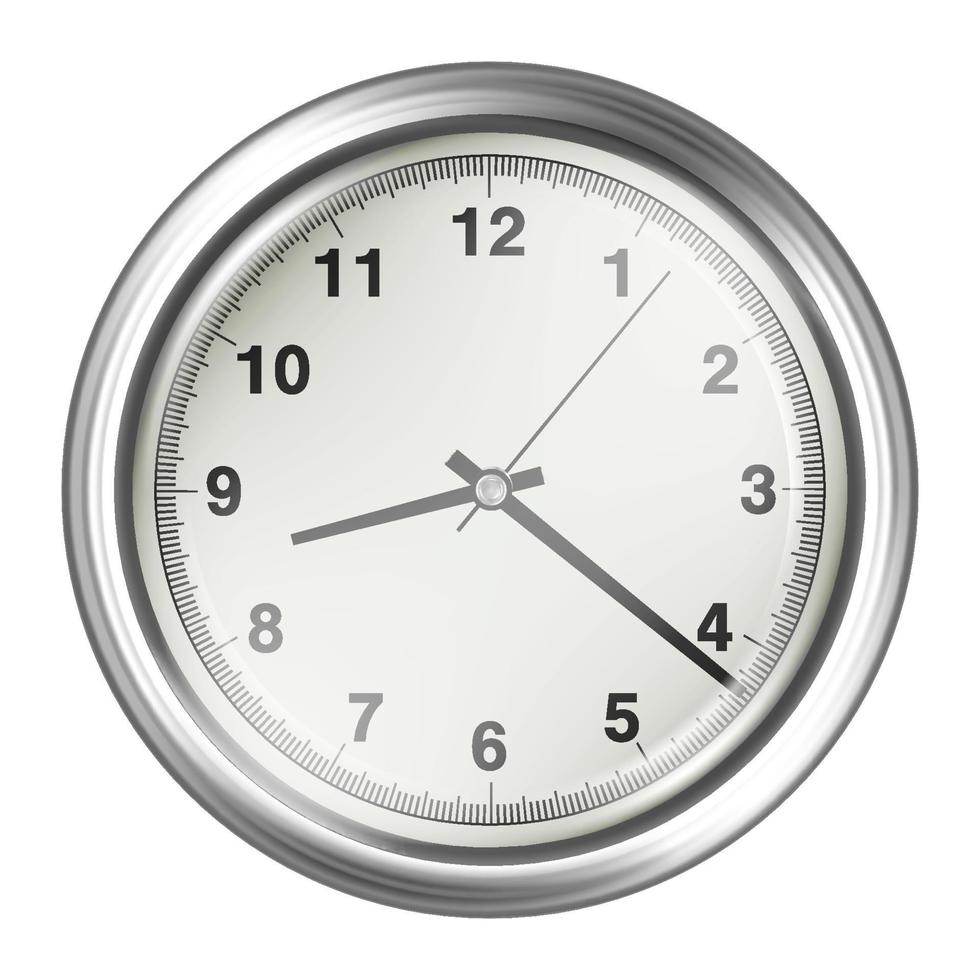 steel vintage wall clock on a white background vector