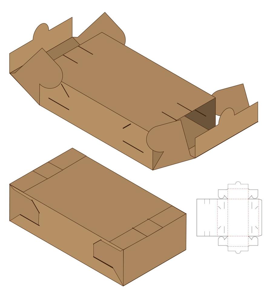 Box packaging die cut template design. 3d mock-up vector