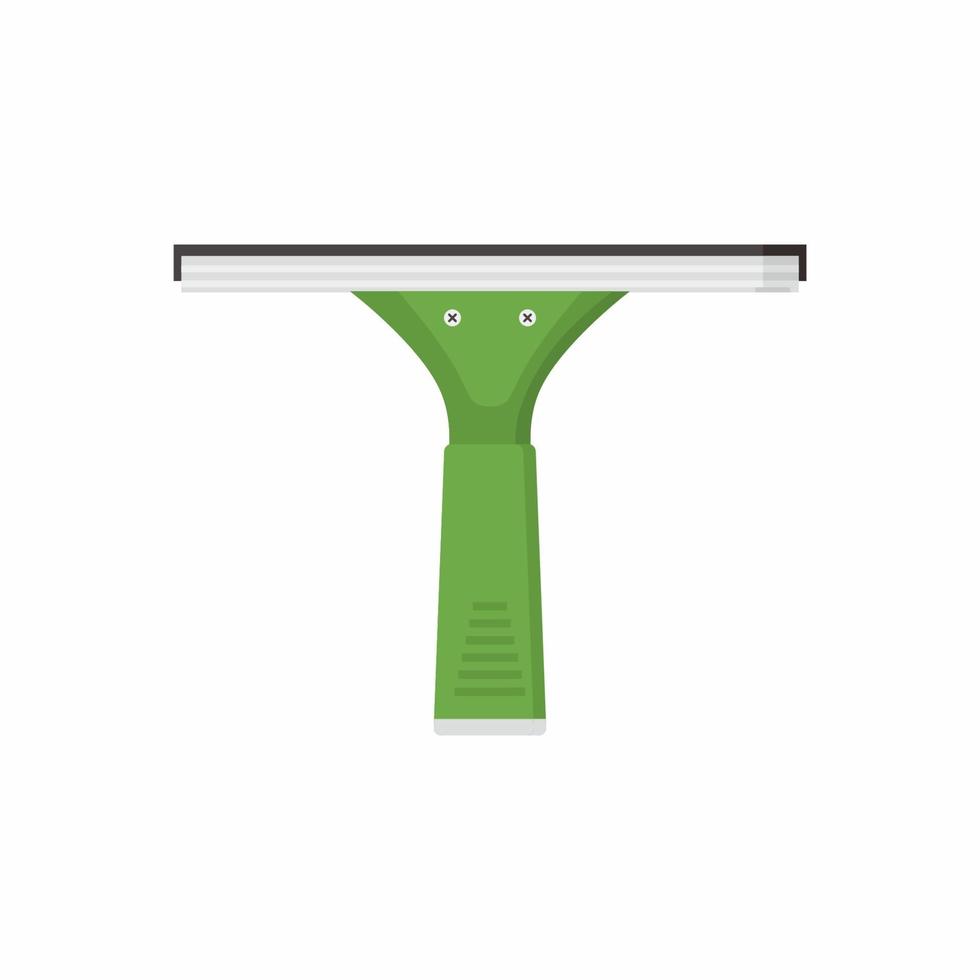Vector cleaning tools flat cartoon design style. A green squeegee scraping isolated on white background. Cleaning product , equipment tools of house cleaning business banner template
