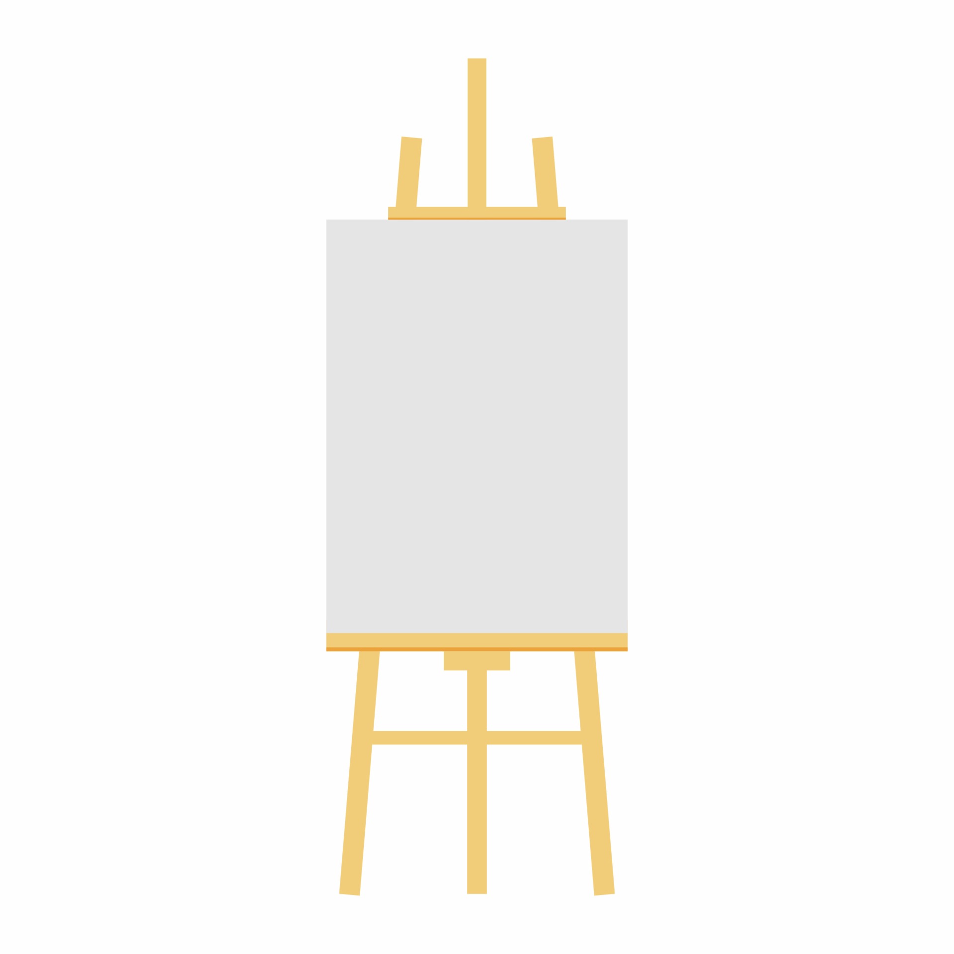 Blank painting board or canvas board with wooden easel, art board