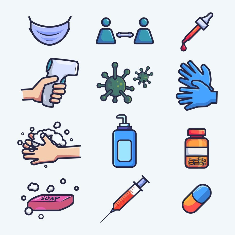 Medical and health icon collection vector