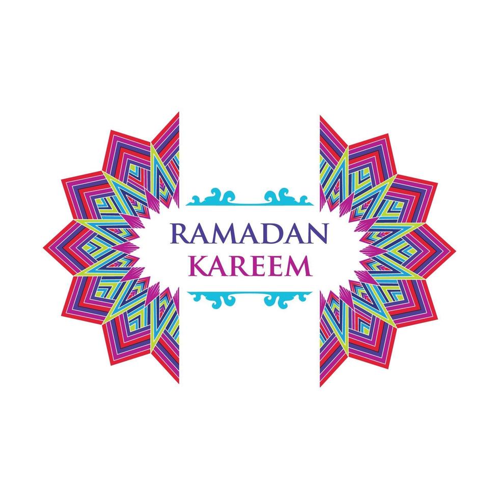 ramadan kareem greeting card with islamic ornament vector frame