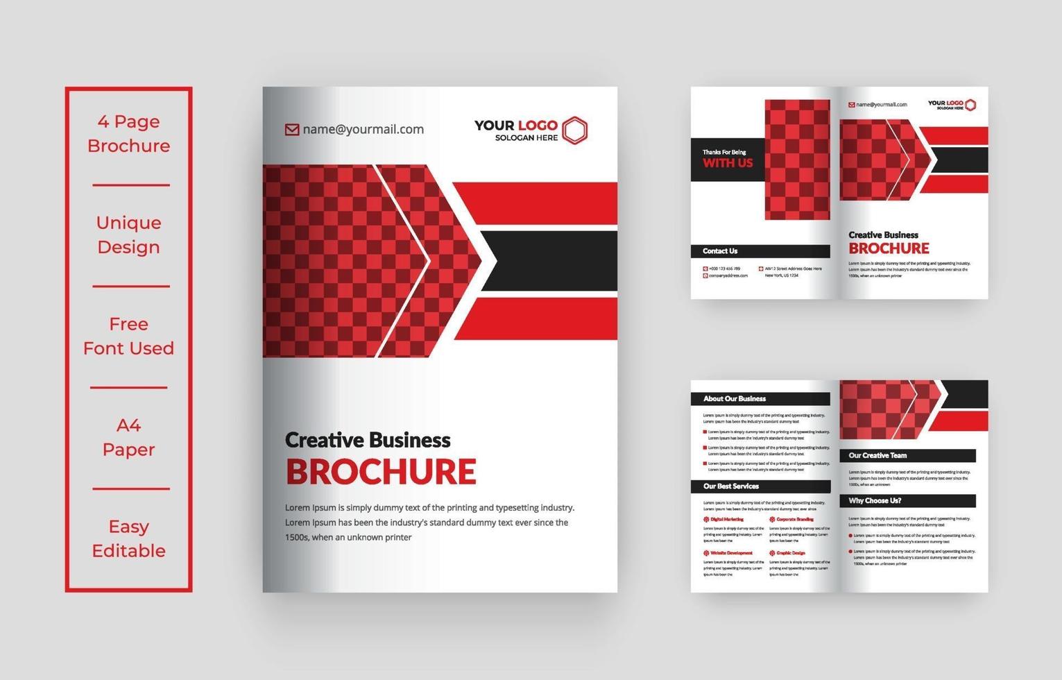 Business bi-fold brochure template vector