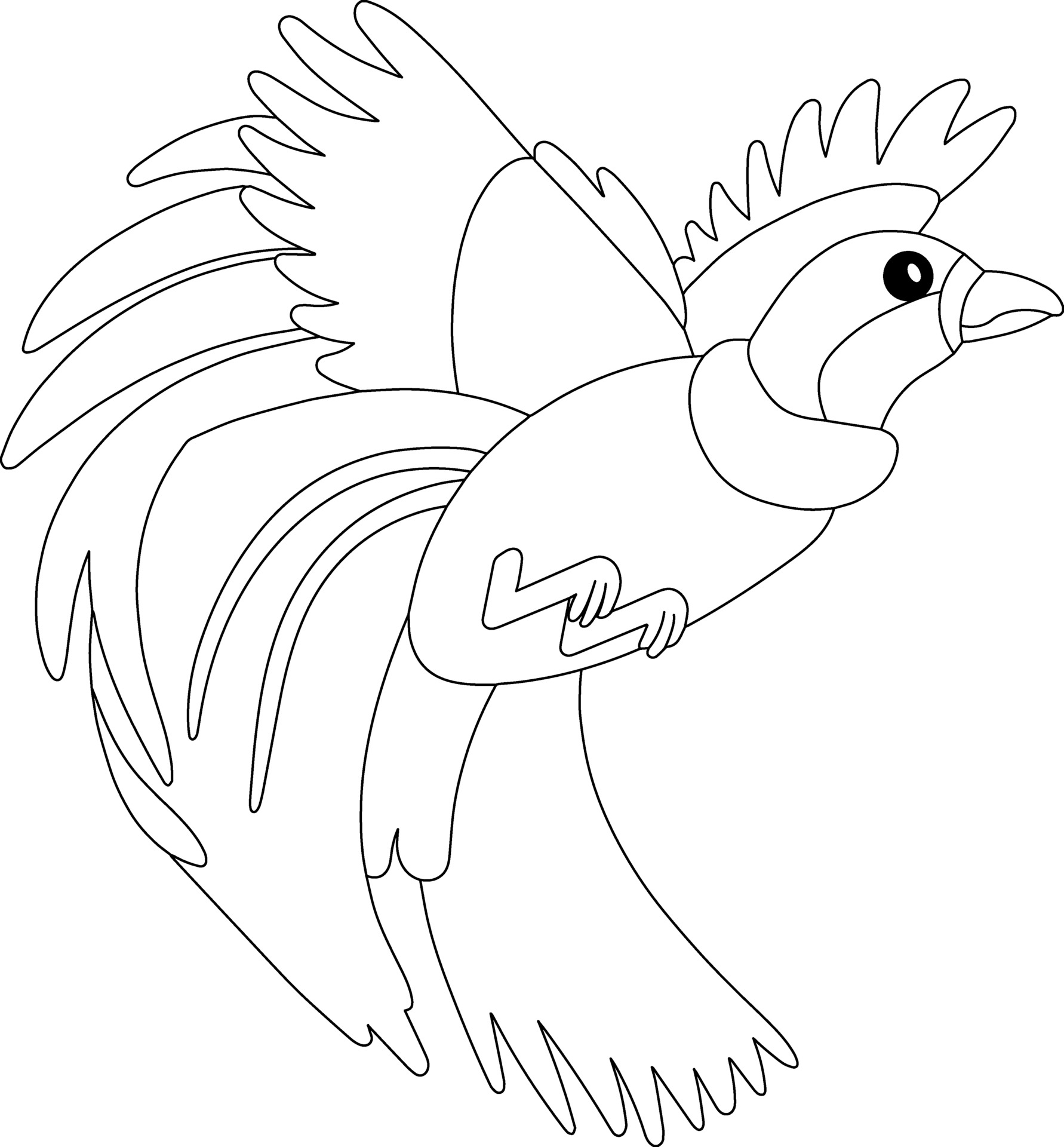 Bird of Paradise Kids Coloring Page - Great for Beginner Coloring Book
