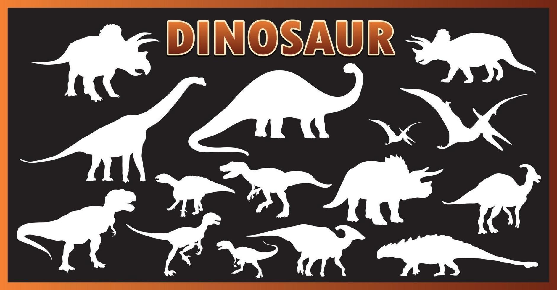 dinosaur silhouette set vector