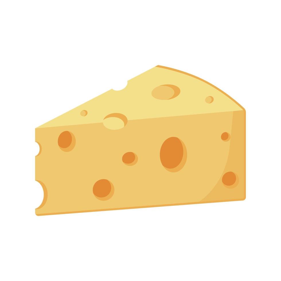 icono aislado de queso amarillo de estilo plano sobre fondo blanco vector