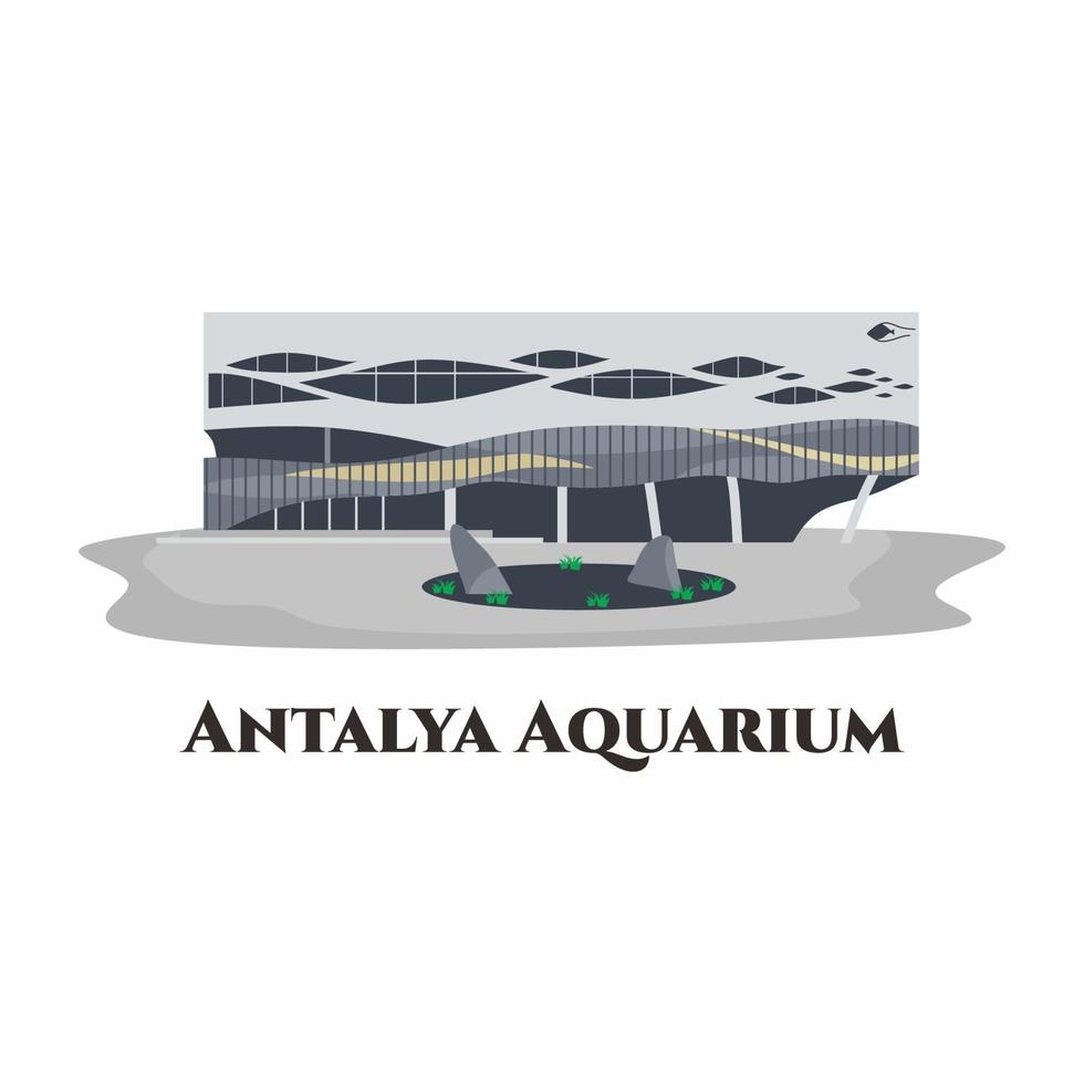 Antalya Aquarium, Turkey. One of the biggest aquarium complexes of the world. Great place to visit for vacation. You can enjoyed watching every single kinda animal there. Tourist attraction in Turkey vector
