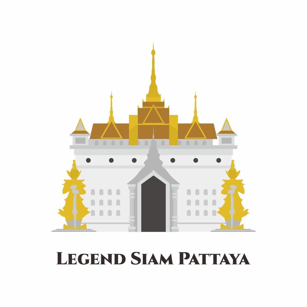 leyenda siam, pattaya, tailandia. es la cultura tailandesa la que presenta mitos y civilizaciones. un lugar es el primer y más grande parque temático cultural tailandés de Tailandia. vale la pena visitar. vector ilustración plana