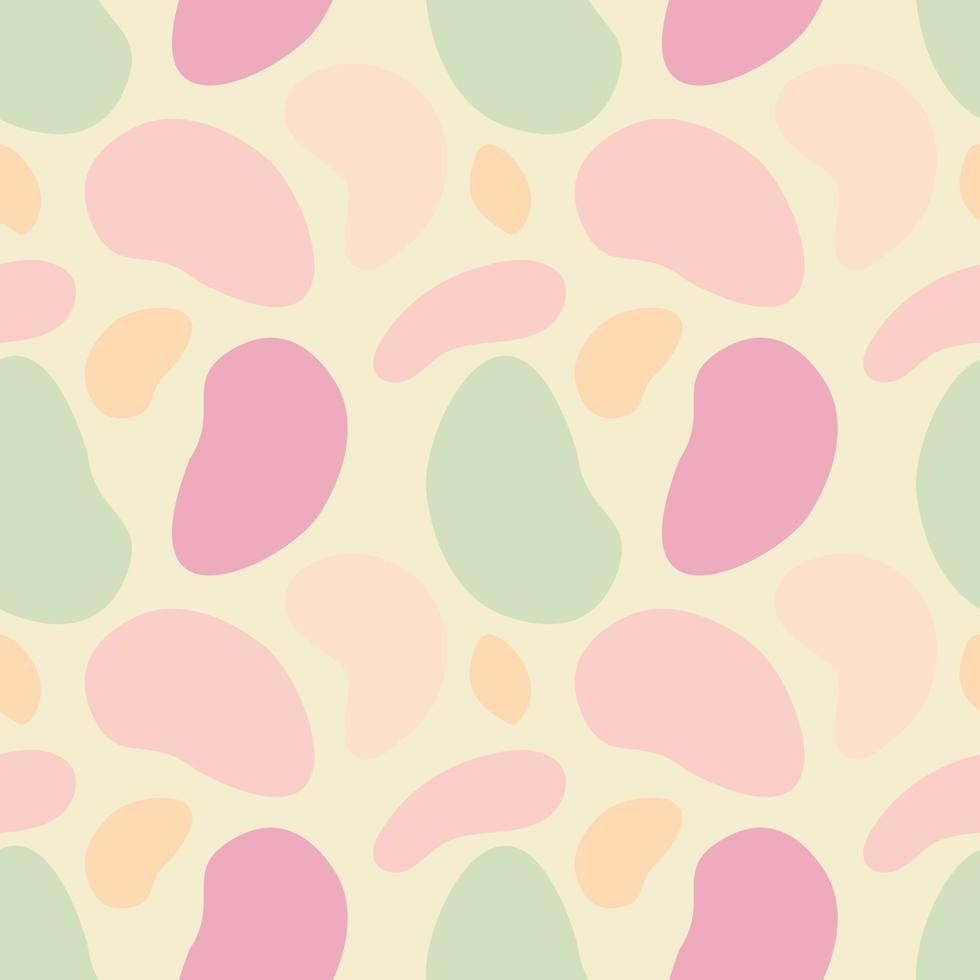 Vector illustration of seamless pattern of minimalist camouflage ornament drawn with pastel colors