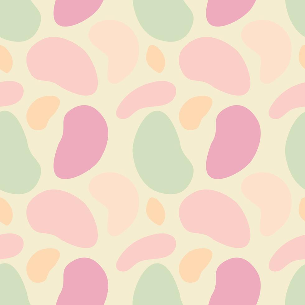 Vector illustration of seamless pattern of minimalist camouflage ornament drawn with pastel colors