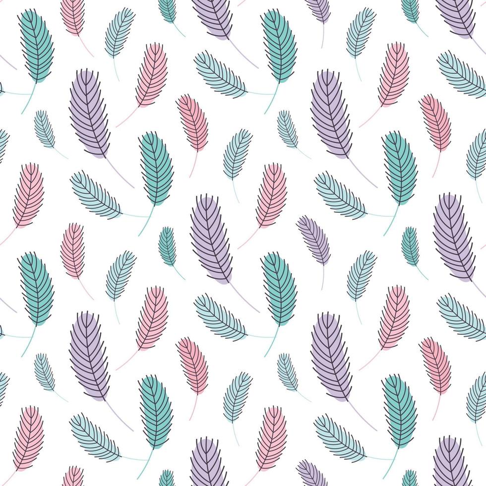 Feathers seamless pattern vector