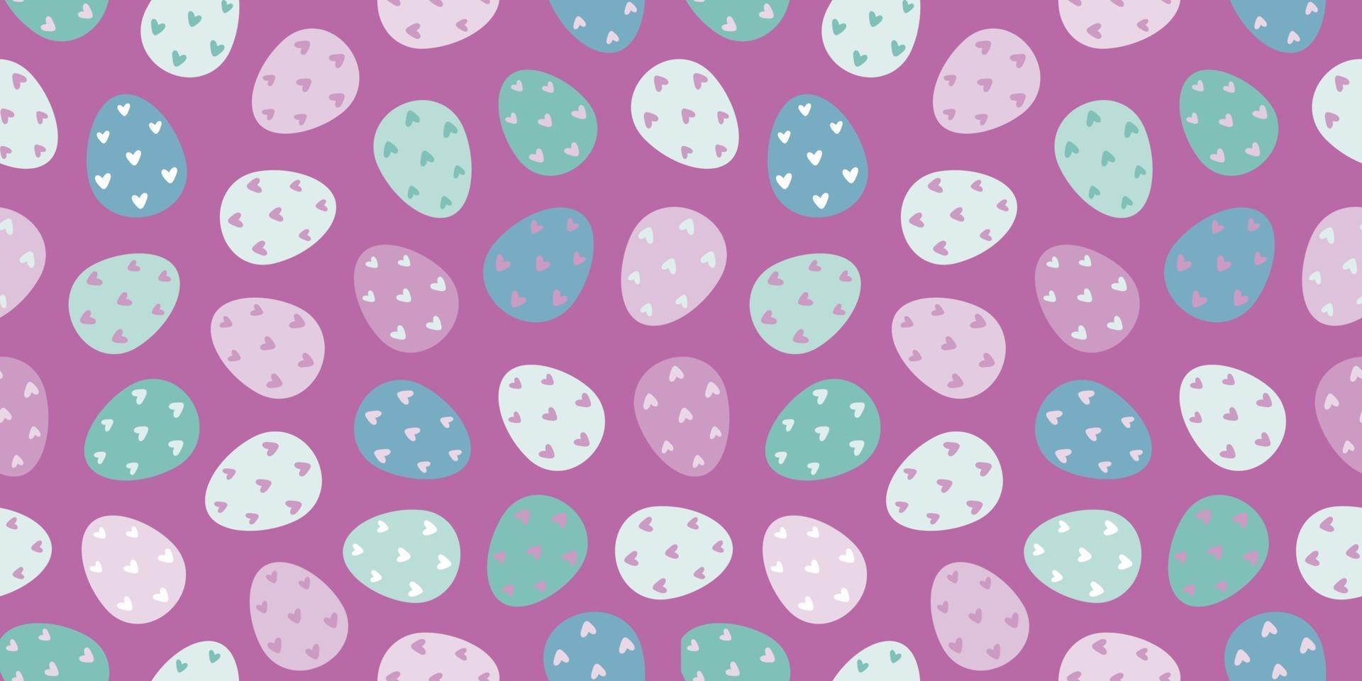 Easter eggs seamless pattern. Decorated Easter eggs on a white background. Design for textiles, packaging, wrappers, greeting cards, paper, printing. Vector illustration