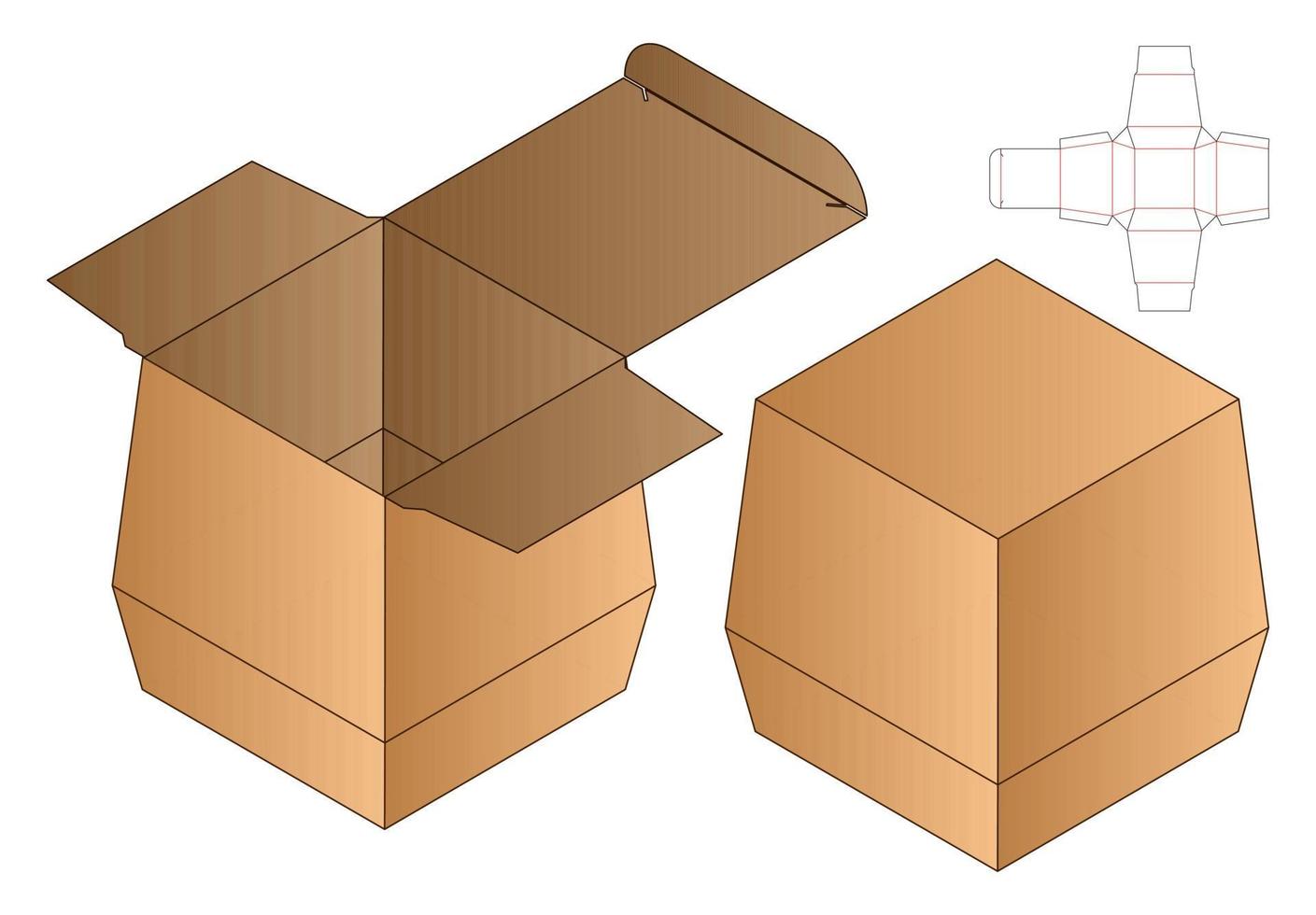 Box packaging die cut template design. 3d mock-up vector