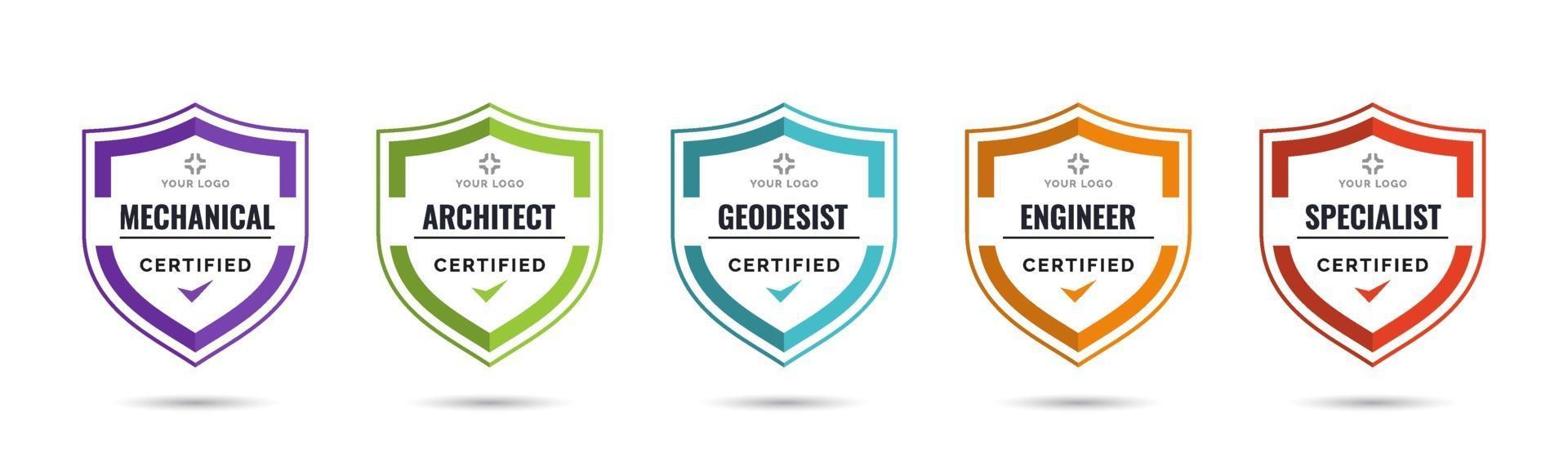 Set of company training badge certificates to determine based on