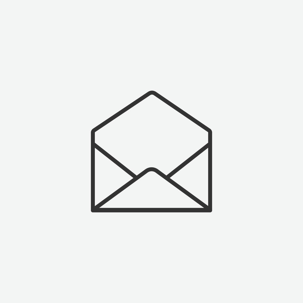 icono de vector de correo. mensaje, sms, símbolo de esquema de estilo plano de correo electrónico