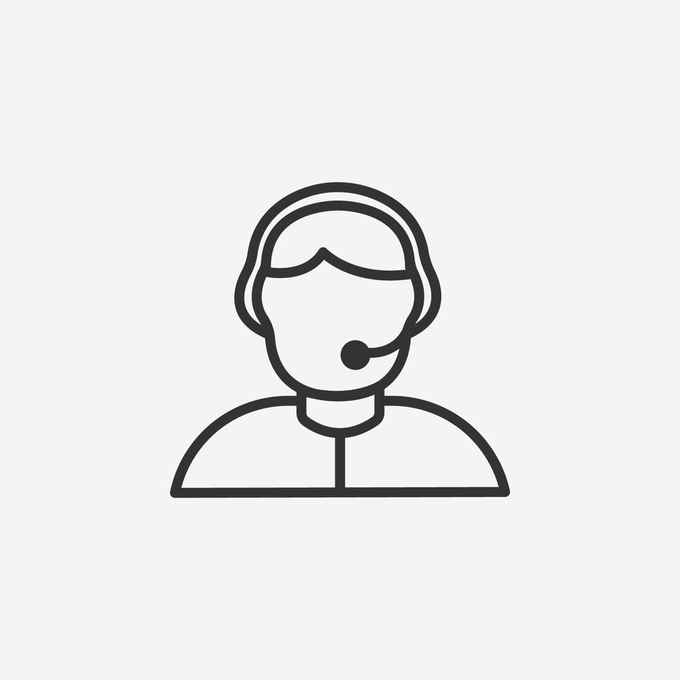 line male customer support icon. help center symbol isolated for web and mobile app. vector