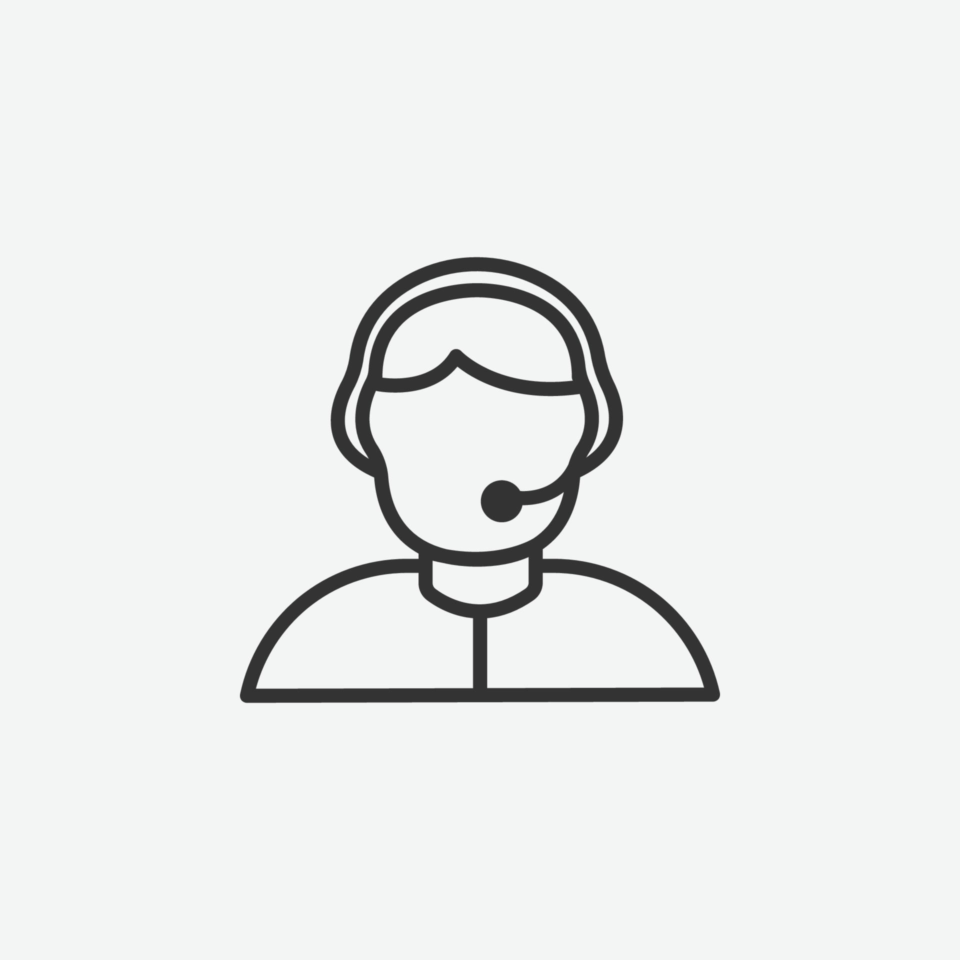 line male customer support icon. help center symbol isolated for web