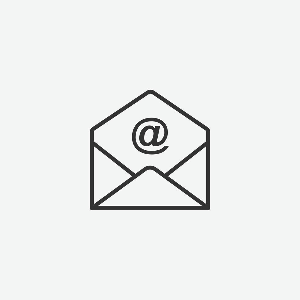 icono de vector de correo. mensaje, sms, símbolo de esquema de estilo plano de correo electrónico