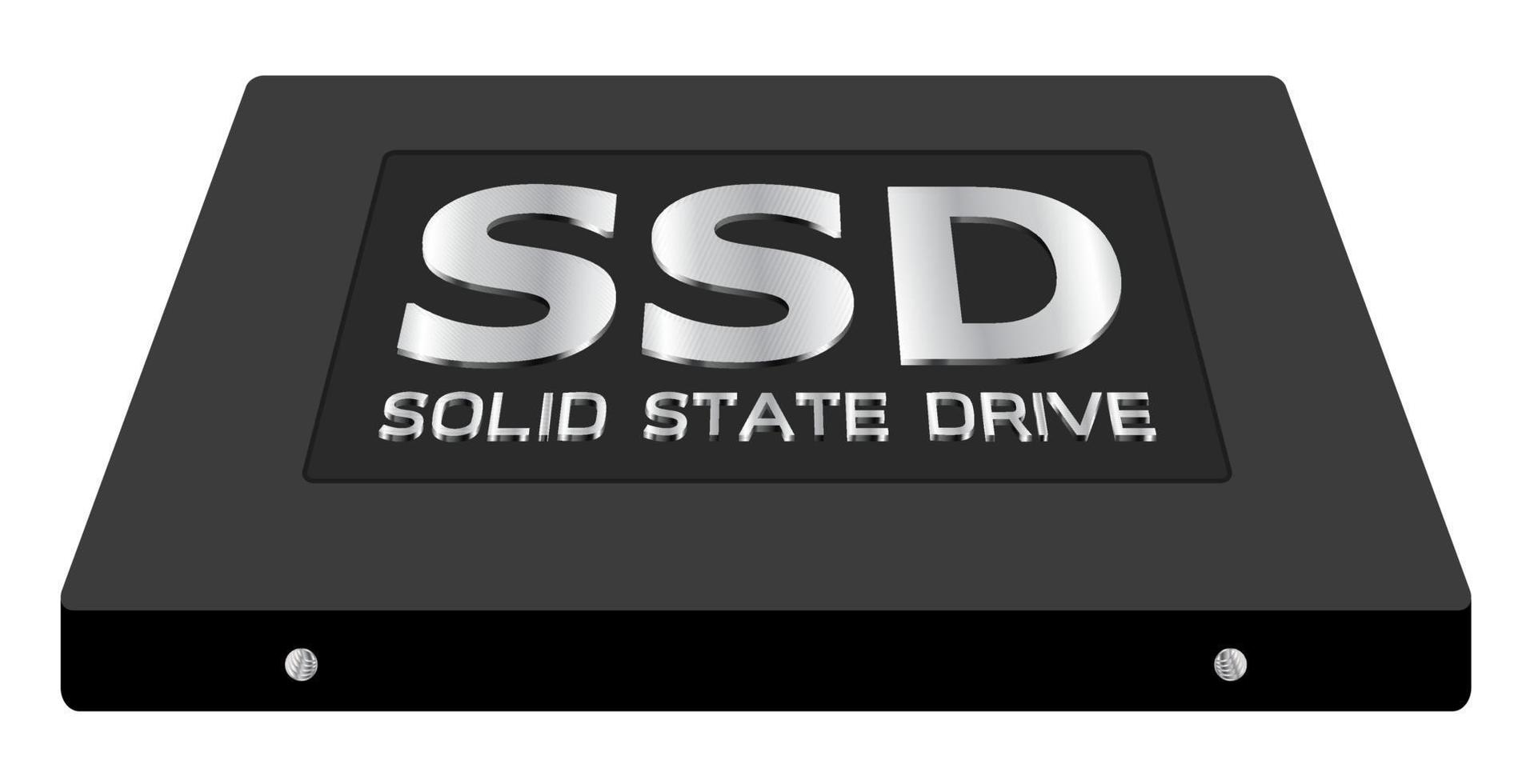 Unidad de estado sólido o unidad ssd sobre un fondo blanco. vector