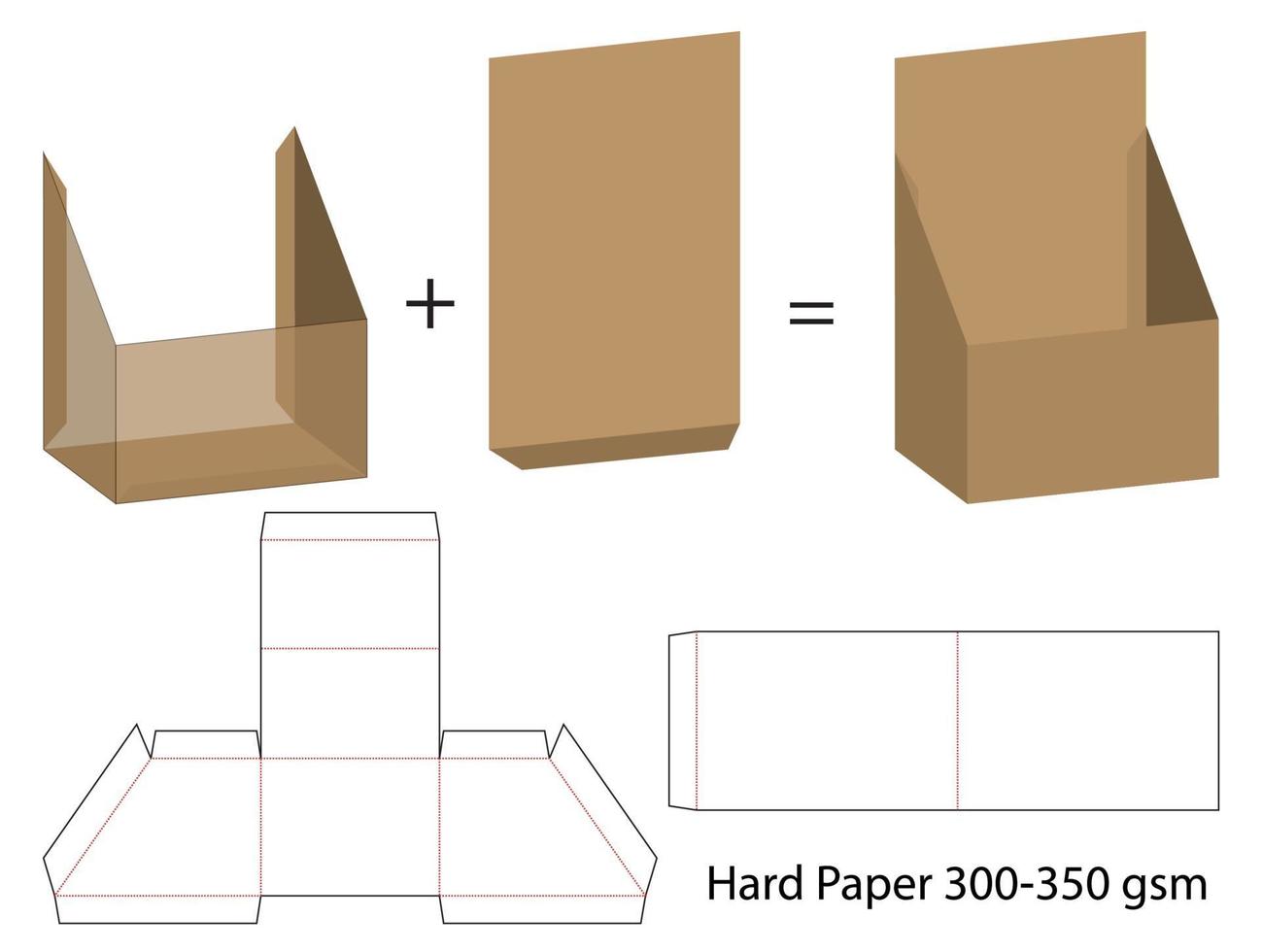 Box packaging die cut template design. 3d mock-up vector