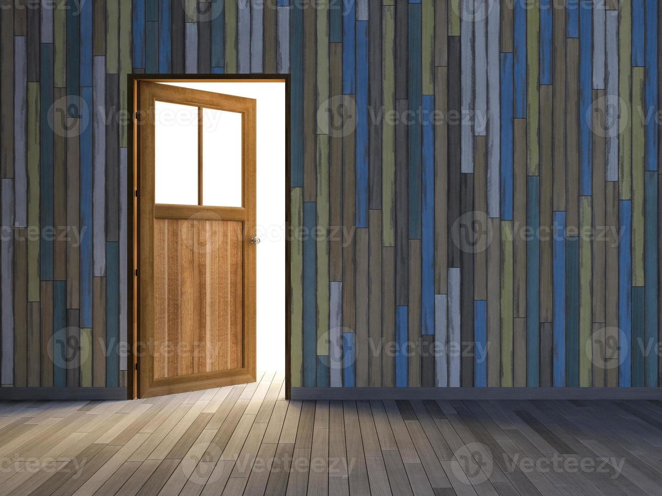 3D wooden door photo