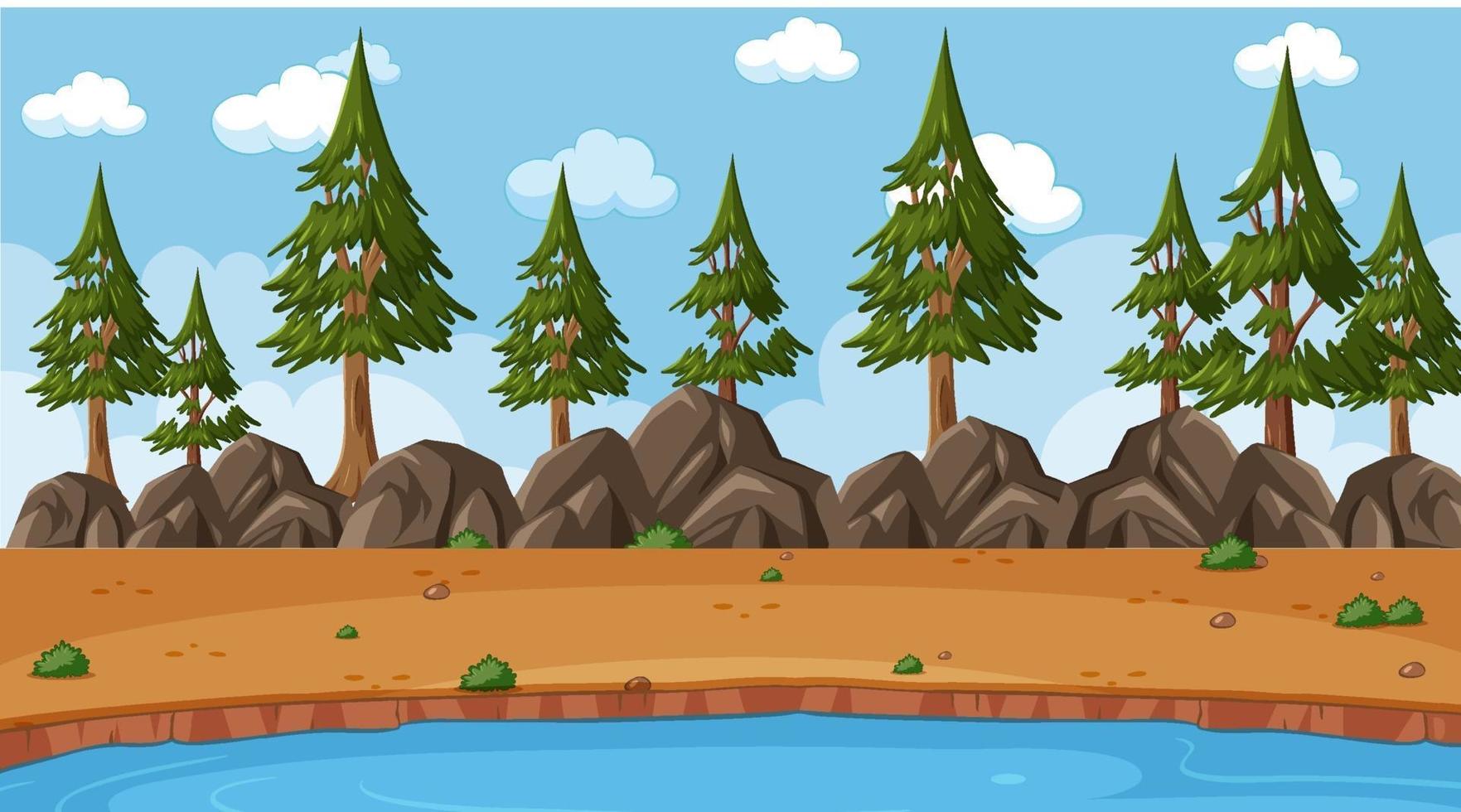 Blank landscape in nature park scene vector