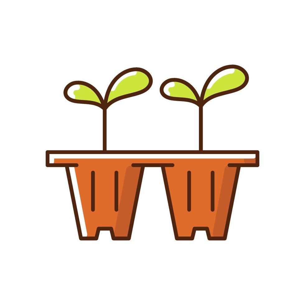 Seedling trays RGB color icon vector