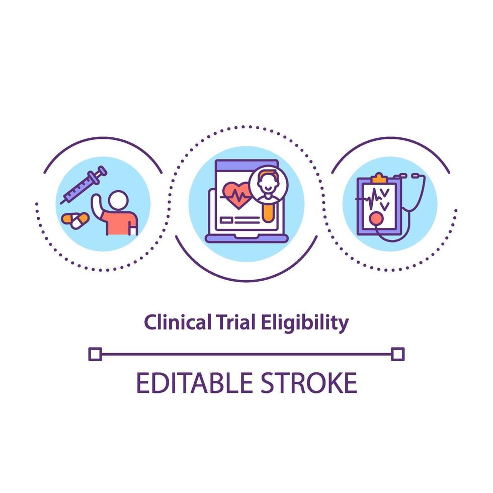 Clinical trial eligibility concept icon vector