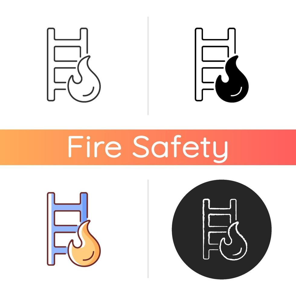 Fire escape ladder icon vector