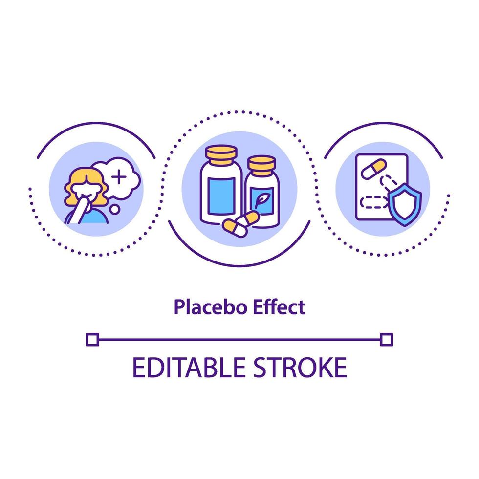 Placebo effect concept icon vector