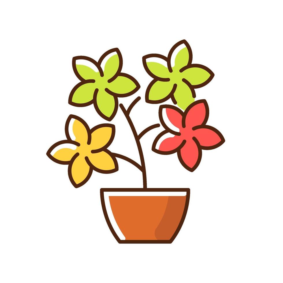 Flowering tree shrubs RGB color icon vector