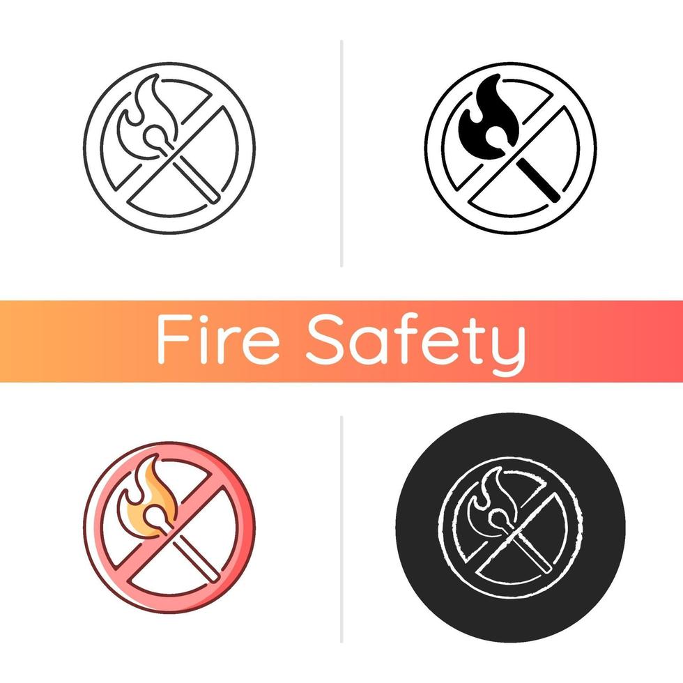 No open flame icon vector