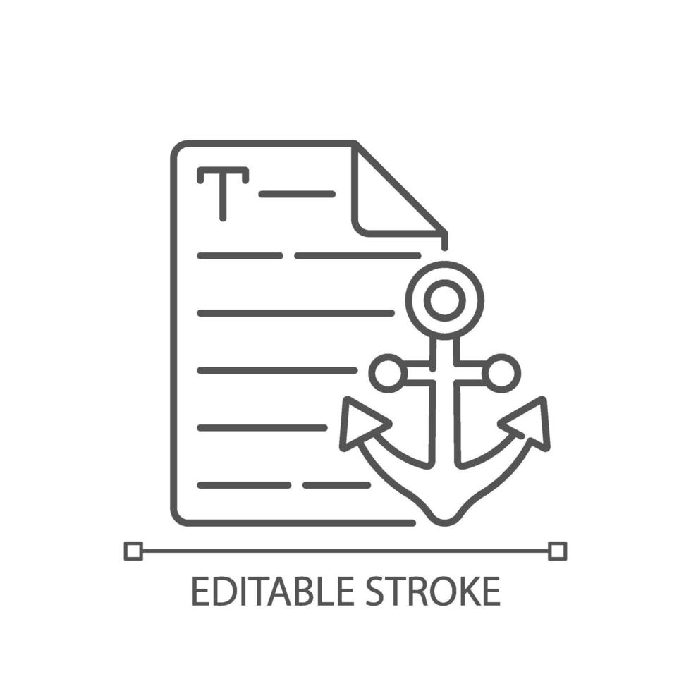 Anchor text linear icon vector